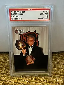 1991 Pro Set FRENCH #320 - BRETT HULL - PSA 10 Gem Mint LOW POP - Picture 1 of 2