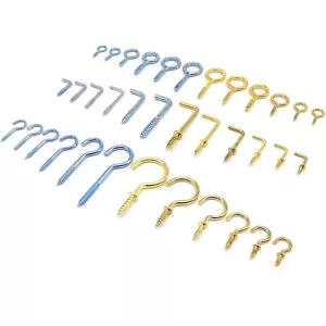 25pcs Picture Plant Lamp Light Curtain Wire Eye Bolt Screw in Hanger C Cup Hook - Picture 1 of 13