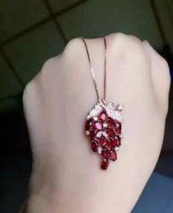 3.5Ct Pear Cut Lab Created Red Ruby Diamond Women's Pendant 14K Rose Gold Plated - Picture 1 of 5