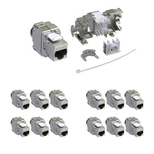 12x modulo jack Keystone Cat.6a RJ45 STP adattatore di rete senza attrezzi ProfiPatch - Foto 1 di 12