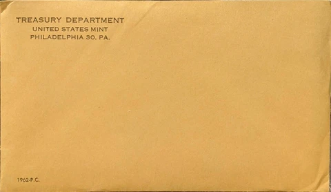 1962 US Mint 5 Coin Sealed Unopened Proof Set Silver Half Dollar PF PR Estate Cover