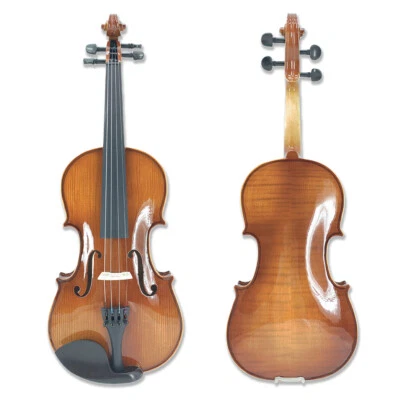 Handmade Violin Flame Maple Spruce Wood Ebony Fitting with Violin Case Bow - Image 1 of 4