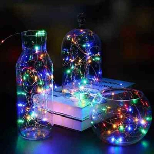LED - Fairy String Lights - x5 - Battery Christmas Wedding Party - Multicoloured - Picture 1 of 3