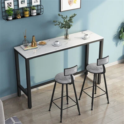 Kitchen Bar Table Counter Breakfast Dining Table Coffee Table Strong Metal Legs - Image 1 of 4