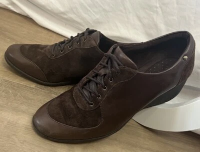 Rockport Retro Leather Wedge Oxford Brown 30s 40s Swing Women's sz 7.5 - Image 1 of 4