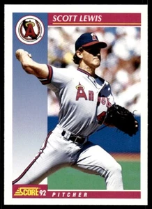 1992 Score Baseball Card Scott Lewis California Angels #165 - Picture 1 of 2