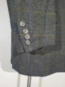 Abrigo Blazer Chaqueta 44R Hickey Freeman Lana Cachemira Naranja Azul Ventana Tweed - Imagen 1 de 8
