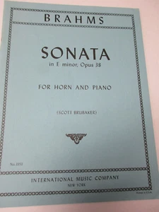 Brahms Sonata in E Minor Opus 38 Horn & Piano Sheet Music IMC International Co - Picture 1 of 4