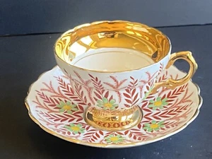 Rosina Bone China Teacup Saucer Hand Painted - Bild 1 von 8