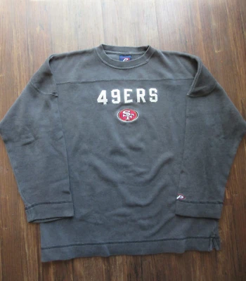 PRO PLAYER Vintage 49ers Men's M JB Pullover Gray Sweatshirt Long Sleeve - Image 1 of 4