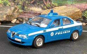Imperfect 1:24 Burago Diecast Car BLUE ALFA ROMEO 156 Italy POLIZIA No Box AS-IS - Picture 1 of 24