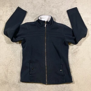 Columbia Sweater Womens Small Navy Blue Fleece Full Zip Sweatshirt Snap Pockets - Picture 1 of 13