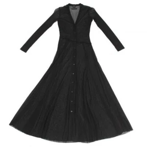 Jean Paul GAULTIER Power Net Long Shirt Dress Black 40 - Picture 1 of 10