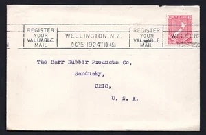 NEW ZEALAND 1924 US WELLINGTON ADVERTISING EARLY MACHINE CANCEL - Picture 1 of 2