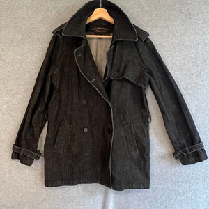 Lauren Jeans Co. Ralph Lauren Dark Denim Jeans Trenchcoat Jacke ohne Gürtel W Med - Bild 1 von 10