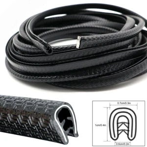 16ft Car Guard Door Edge Trim Molding Rubber Edge Strip Seal Protector Black - Picture 1 of 12
