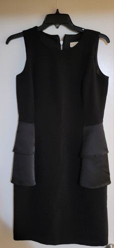 Abito donna Michael Kors nero senza maniche peplo cocktail taglia 2 Preowne