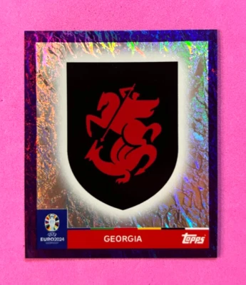 TOPPS UEFA EURO 2024 - STICKER BADGE GEORGIA - VIOLA - PARALLELA - GEO 1