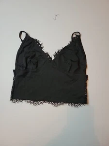 Top donna nero in pizzo finiture bralette taglia S NUOVO - Foto 1 di 2