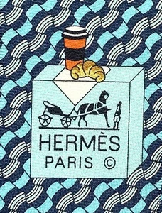 HERMES TIE 645930 TA Light Green 100% Silk Tie “Coffee Cups” Pattern New But - Picture 1 of 8