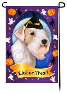 Halloween Garden Flag - Lemon and White Sealyham Terrier - Picture 1 of 1