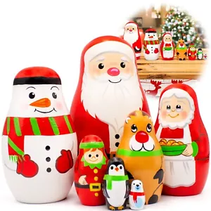Santa Christmas Nesting Dolls 7 pcs - Christmas Decorations - Christmas Gifts - Picture 1 of 6