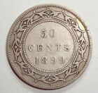 1899 NEWFOUNDLAND FIFTY 50 CENTS VICTORIA STERLING SILVER HALF DOLLAR COIN