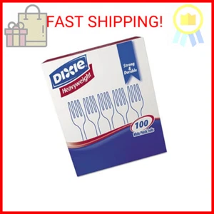 Dixie FH207 Plastic Cutlery, Heavyweight Forks, White, 100/Box - Brand NEW - Picture 1 of 2