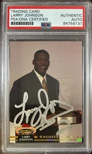 Larry Johnson auto 1992 Topps #192 card Charlotte Hornets PSA Encapsulated - Picture 1 of 3