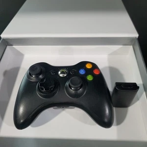 Controlador Inalámbrico Microsoft Xbox 360 NEGRO Controlador Original OEM PROBADO Funciona - Imagen 1 de 4
