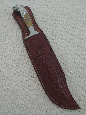 Vintage F.P. Perez Sheath Knife Eagle Handle Mexico 4.5" Blade Overall 7.25" - Image 1 of 4
