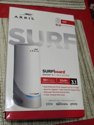 ARRIS S33 Surfboard DOCSIS 3.1 Multi-Gig Cable Modem  - Image 1 of 4