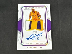 2020-21 Panini National Treasures Karl Malone Clutch Factor Gold Patch Auto 3/10 - Bild 1 von 2