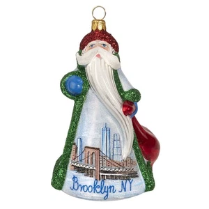 Joy to the World Glitterazzi Brooklyn Nueva York Santa Polaco Vidrio Adorno Nuevo - Imagen 1 de 3