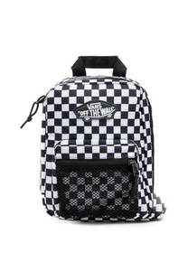 Vans Kids Old Skool Insulated Lunch Bag Zip Up Food Picnic Bag - Black Checked - Picture 1 of 7