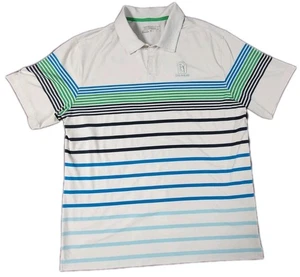 Nike Golfshirt Herren XL weiß gestreift Polo Kurzarm Dri-Fit mehrfarbig - Bild 1 von 4