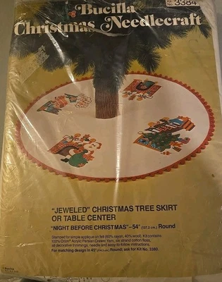 De Colección Bucilla Navidad Aguja Noche Antes de Navidad Árbol Joyado Falda Kit Foto 1 de 2