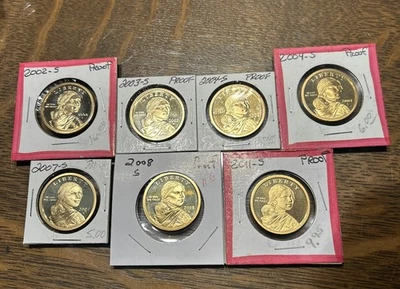 Group Lot of 7 Proof Sacagawea Golden Dollars 1a - Image 1 of 4