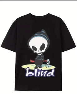 Skateboard T Shirt Mens L Large with Blind Logo Black 🛹 - Picture 1 of 6