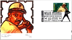 #4696 WILLIE STARGELL BASEBALL ALL-STAR, CURTIS BLOCK PRINT ARTWORK FDC - Picture 1 of 1