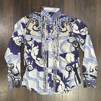 Vintage Just Cavalli All-Over Abstract Button Up Long Sleeve Shirt Size 54 Large - Image 1 of 4