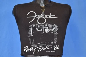 Camiseta vintage años 80 FOGHAT PARTY TOUR 1986 NEGRA CORTADA CRAIG MGREGOR PEQUEÑA S - Imagen 1 de 3
