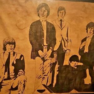Lot of 2 Vintage 1970s Rolling Stones Promotional Poster Artwork Tapestries Rare - Picture 1 of 3