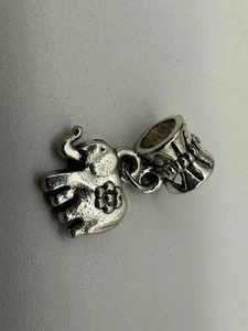 Vintage Silver Tone Elephant Charm - Picture 1 of 4