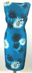 Nuevo Vestido Jacques Vert 14 16 20 22 Shantung Floral Azul Estampado Exclusivo Cambio - Imagen 1 de 12