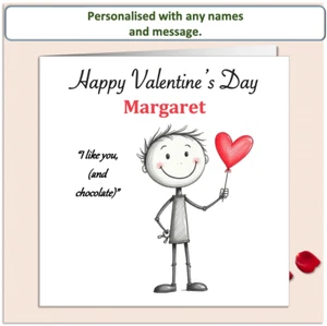 Personalisierte Valentinskarte "Mollie and Doodle" - Schokolade - Bild 1 von 5