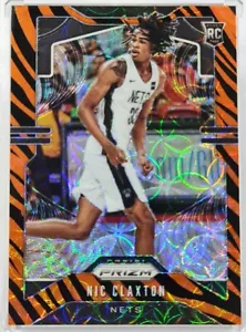 2019-20 PRIZM NIC CLAXTON SCELTA ESCLUSIVA TIGER STRIPE PRIZM RC ROOKIE NETS SSP - Foto 1 di 3