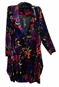 New TAKING SHAPE Long Velour Print Jacket-Size M/18 - Picture 1 of 2