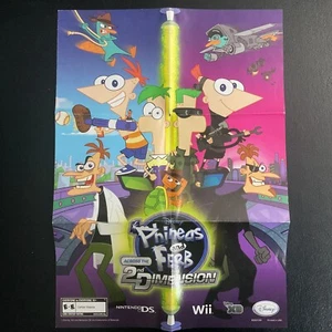 Phineas and Ferb Across the 2nd Dimension Nintendo DS Wii Insert Poster Only - Bild 1 von 2