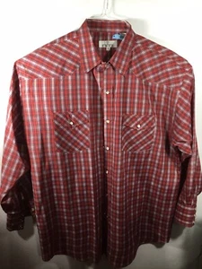 EMVO Men’s XL Pearl Snap Button Red Longsleeve Shirt Recently Laundered. B-7 - Bild 1 von 7